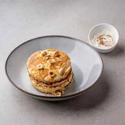 Carrot and hazelnut Pancake With Cinnamon Cream cheese